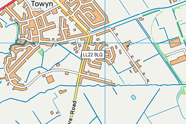 LL22 9LQ map - OS VectorMap District (Ordnance Survey)