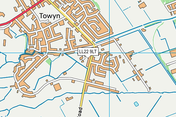 LL22 9LT map - OS VectorMap District (Ordnance Survey)