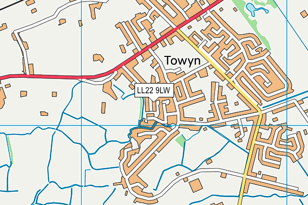 LL22 9LW map - OS VectorMap District (Ordnance Survey)