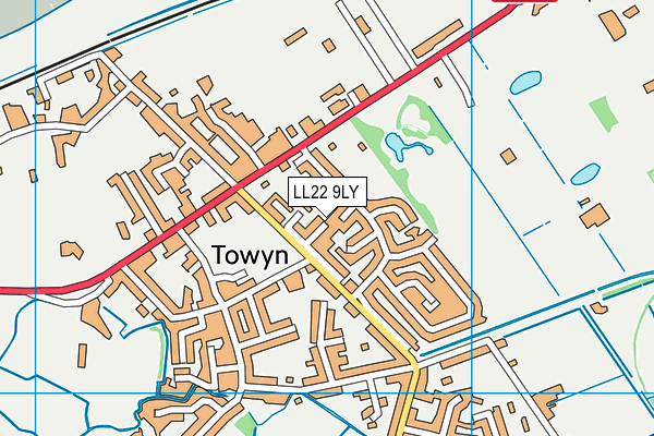 LL22 9LY map - OS VectorMap District (Ordnance Survey)