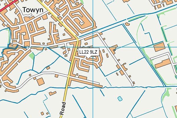 LL22 9LZ map - OS VectorMap District (Ordnance Survey)