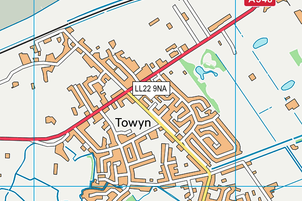 LL22 9NA map - OS VectorMap District (Ordnance Survey)