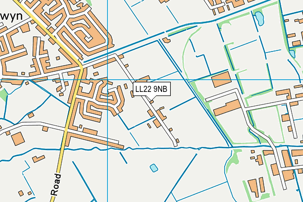 LL22 9NB map - OS VectorMap District (Ordnance Survey)