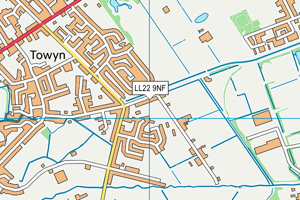 LL22 9NF map - OS VectorMap District (Ordnance Survey)