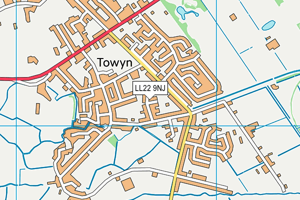 LL22 9NJ map - OS VectorMap District (Ordnance Survey)