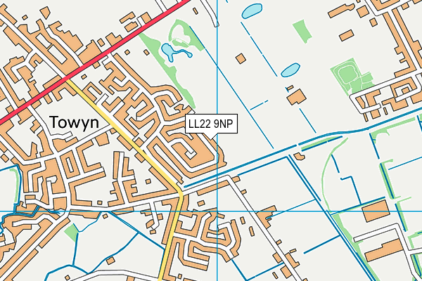 LL22 9NP map - OS VectorMap District (Ordnance Survey)