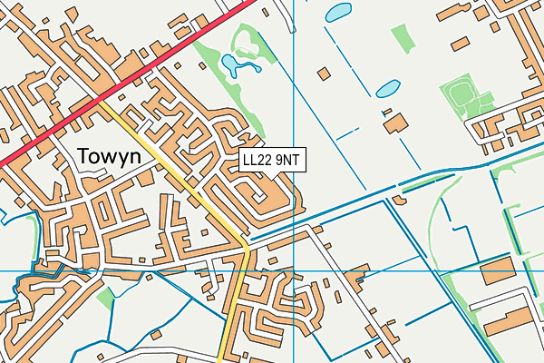 LL22 9NT map - OS VectorMap District (Ordnance Survey)