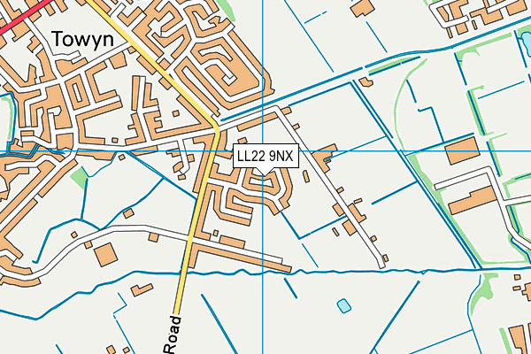LL22 9NX map - OS VectorMap District (Ordnance Survey)