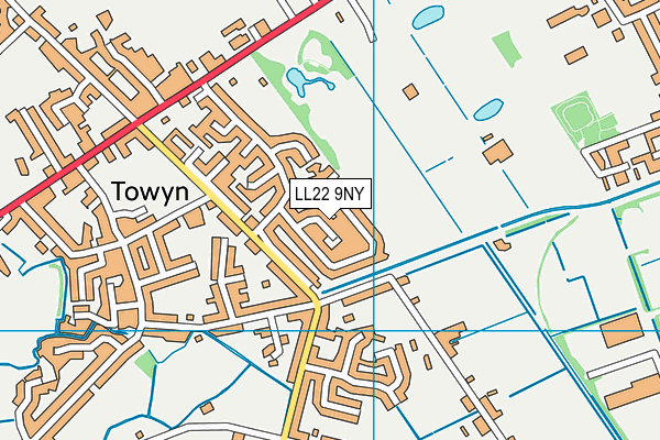 LL22 9NY map - OS VectorMap District (Ordnance Survey)