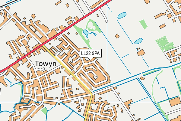 LL22 9PA map - OS VectorMap District (Ordnance Survey)