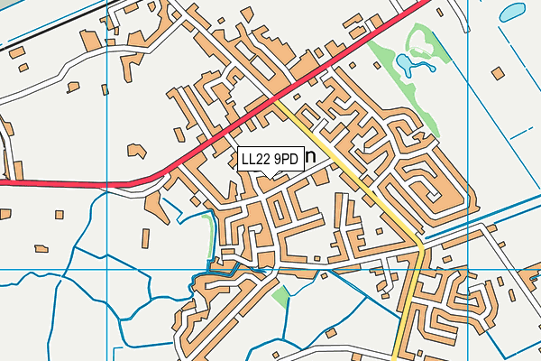 LL22 9PD map - OS VectorMap District (Ordnance Survey)