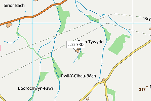 LL22 9RD map - OS VectorMap District (Ordnance Survey)