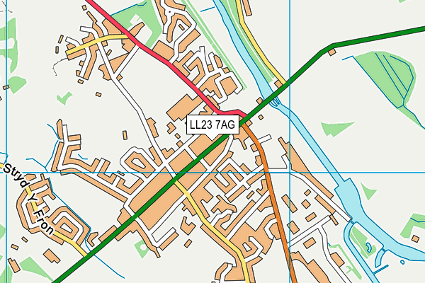 LL23 7AG map - OS VectorMap District (Ordnance Survey)