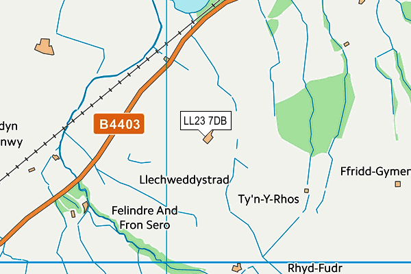 LL23 7DB map - OS VectorMap District (Ordnance Survey)