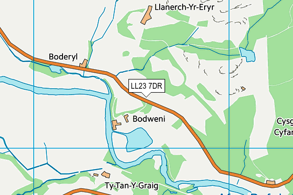 LL23 7DR map - OS VectorMap District (Ordnance Survey)
