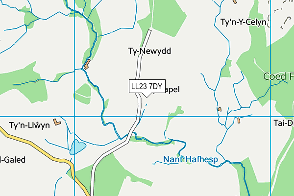 LL23 7DY map - OS VectorMap District (Ordnance Survey)