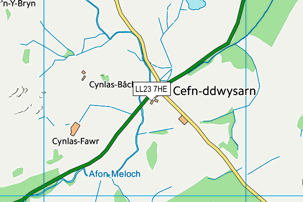 Ysgol Ffridd y LLyn map (LL23 7HE) - OS VectorMap District (Ordnance Survey)
