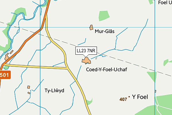 LL23 7NR map - OS VectorMap District (Ordnance Survey)