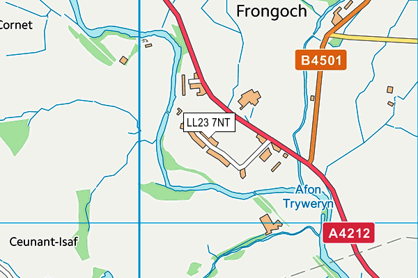 Ysgol Bro Tryweryn map (LL23 7NT) - OS VectorMap District (Ordnance Survey)
