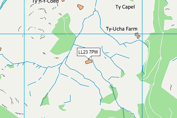 LL23 7PW map - OS VectorMap District (Ordnance Survey)