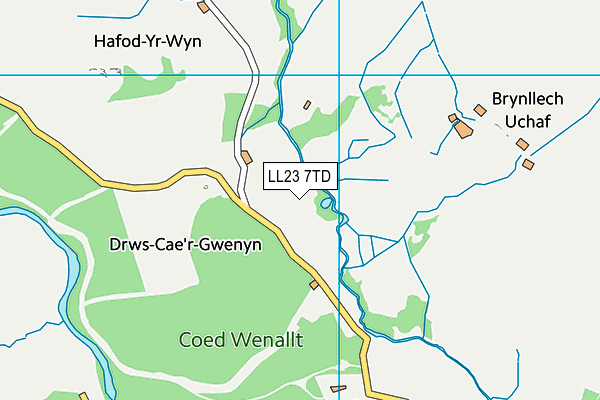LL23 7TD map - OS VectorMap District (Ordnance Survey)