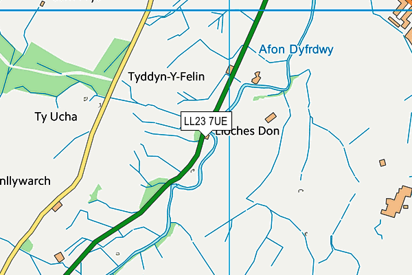 LL23 7UE map - OS VectorMap District (Ordnance Survey)