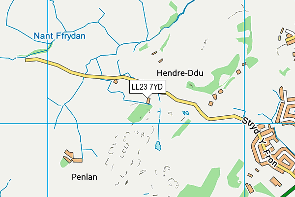 LL23 7YD map - OS VectorMap District (Ordnance Survey)