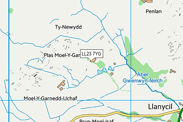 LL23 7YG map - OS VectorMap District (Ordnance Survey)