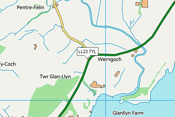 LL23 7YL map - OS VectorMap District (Ordnance Survey)