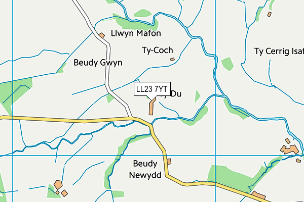 LL23 7YT map - OS VectorMap District (Ordnance Survey)
