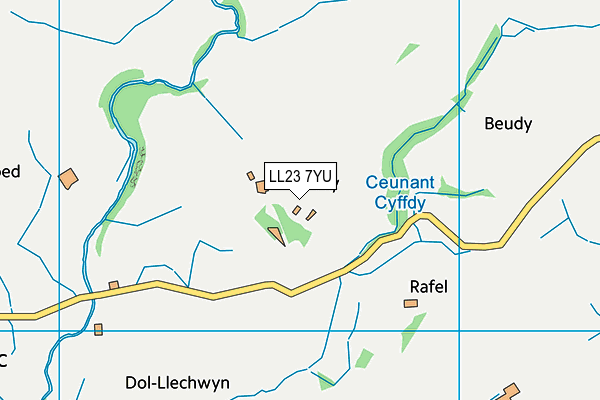 LL23 7YU map - OS VectorMap District (Ordnance Survey)