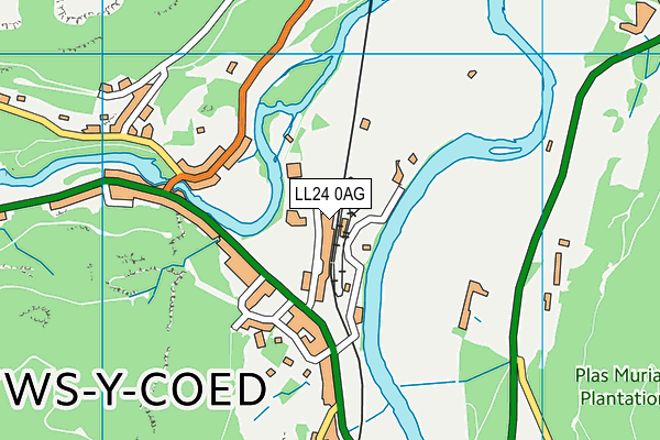 LL24 0AG map - OS VectorMap District (Ordnance Survey)
