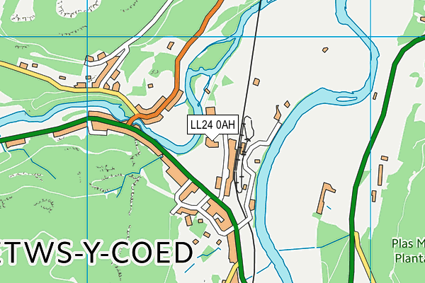 LL24 0AH map - OS VectorMap District (Ordnance Survey)
