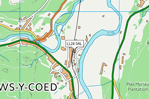 LL24 0AL map - OS VectorMap District (Ordnance Survey)