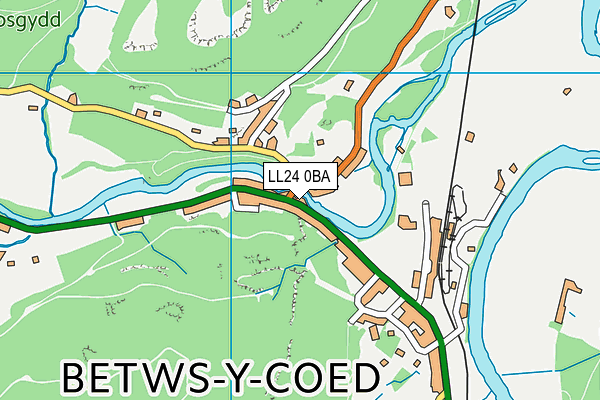 LL24 0BA map - OS VectorMap District (Ordnance Survey)