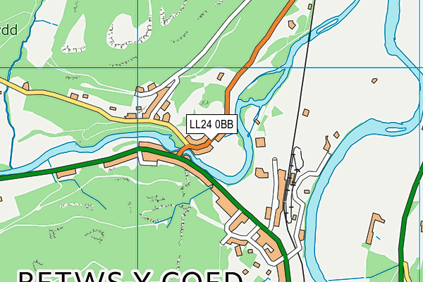 LL24 0BB map - OS VectorMap District (Ordnance Survey)