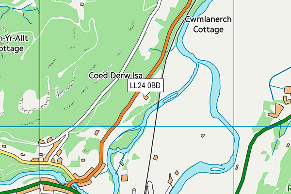 LL24 0BD map - OS VectorMap District (Ordnance Survey)