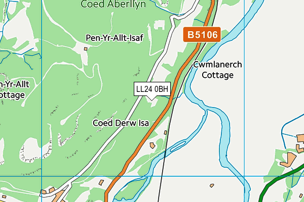 LL24 0BH map - OS VectorMap District (Ordnance Survey)