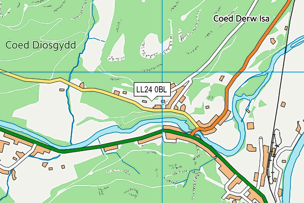 LL24 0BL map - OS VectorMap District (Ordnance Survey)