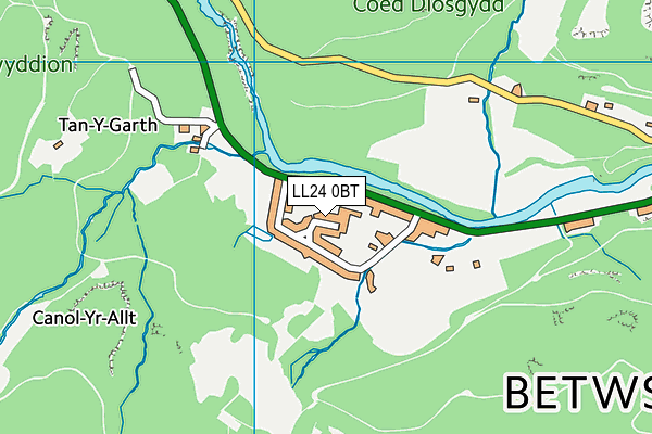 LL24 0BT map - OS VectorMap District (Ordnance Survey)