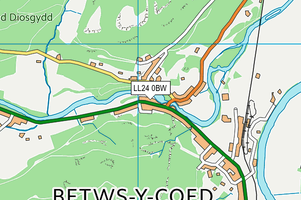 LL24 0BW map - OS VectorMap District (Ordnance Survey)
