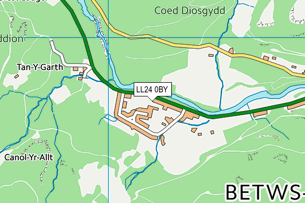 LL24 0BY map - OS VectorMap District (Ordnance Survey)