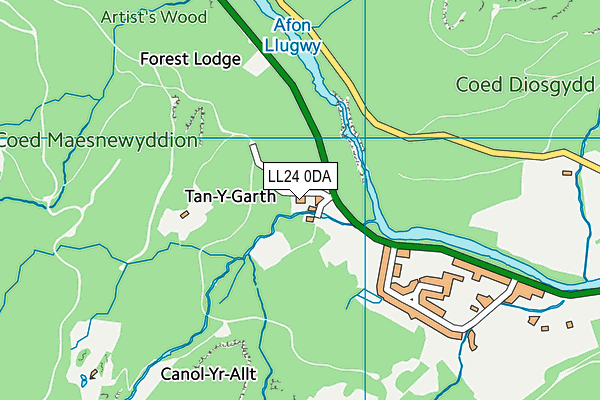 LL24 0DA map - OS VectorMap District (Ordnance Survey)