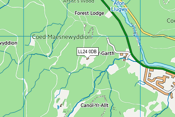 LL24 0DB map - OS VectorMap District (Ordnance Survey)