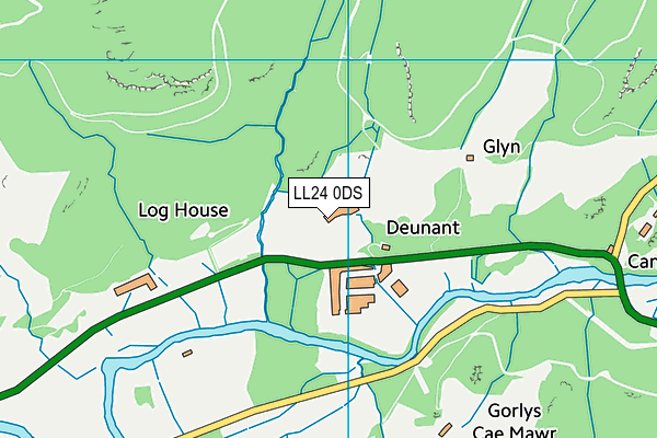 LL24 0DS map - OS VectorMap District (Ordnance Survey)