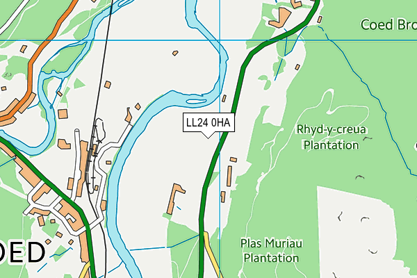 LL24 0HA map - OS VectorMap District (Ordnance Survey)