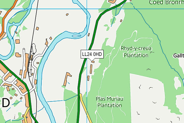 LL24 0HD map - OS VectorMap District (Ordnance Survey)