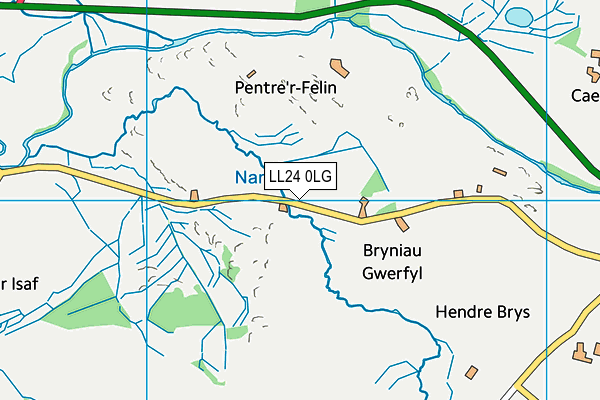 LL24 0LG map - OS VectorMap District (Ordnance Survey)