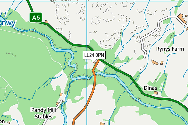 LL24 0PN map - OS VectorMap District (Ordnance Survey)