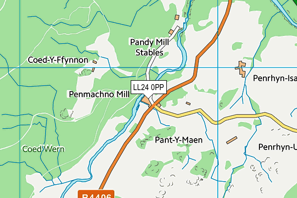 LL24 0PP map - OS VectorMap District (Ordnance Survey)